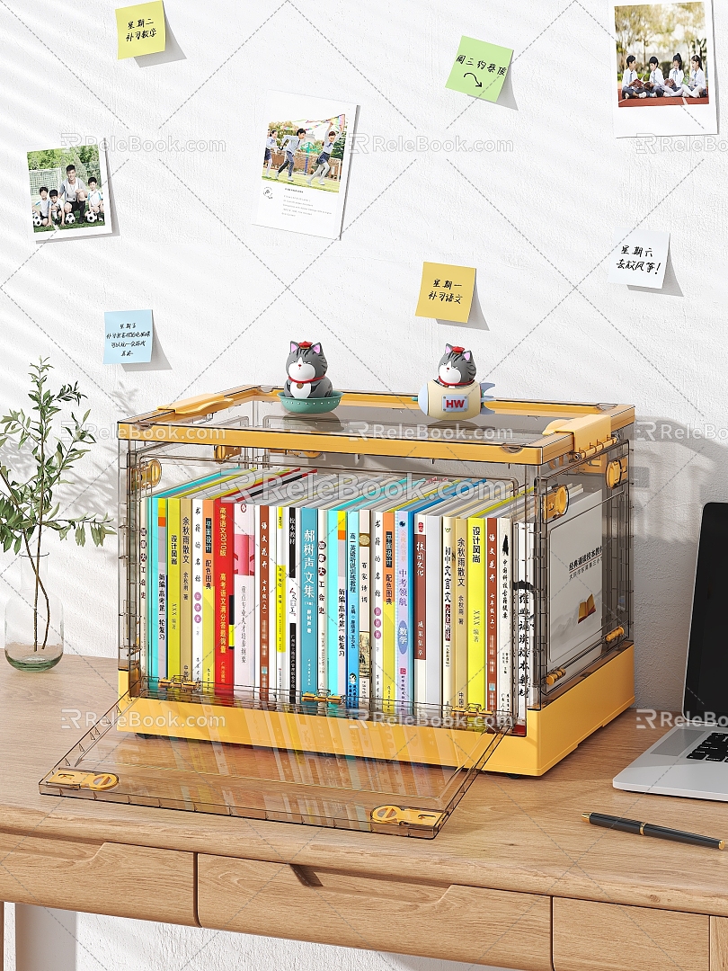 Modern Log Style Book Box Storage Box Storage Cabinet Folding Storage Box 3d model