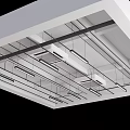 Modern Ceiling Structure With Lighting Fixtures And Pipes