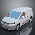 3D Rendered White Van Exterior Design With Windows Doors And Wheels