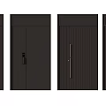 Modern Security Doors With Sleek Texture And Secure Lock System Design 3d model