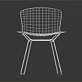 Modern White Metal Wire Frame Leisure Chair With White Cushion And Minimalist Design