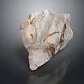 Natural Decorative Stone With White Brown And Orange Textures On Black Surface