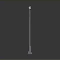 Decorative Street Lamp With Double Lamp Heads Ironwork Details And Metal Base