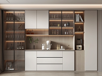 Modern household wine cabinet 3d model