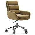 Modern Office Desk And Chair Set With Adjustable Rolling Seats In Multiple Colors