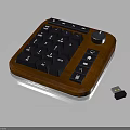 Wireless Numeric Keypad With Wooden Base Black Keys And USB Receiver