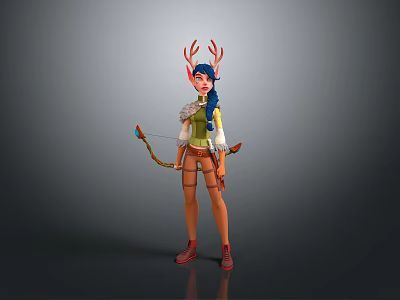 Knightwomen archer heroine ancient warrior woman paladin ancient heroine knight hero 3d model