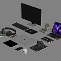 Computer Notebook Headset Flatbed Camera Mobile Phone 3d model