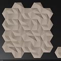 White Hexagonal Wall Panel With 3D Geometric Folded Texture Decorative Design 3d model