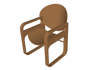 Brown Modern Leisure Chair With Armrests Comfortable Seat And Sleek Design Structure 3d model