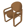 Brown Modern Leisure Chair With Armrests Comfortable Seat And Sleek Design Structure