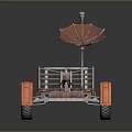 Mars Exploration Rover Model with Large Wheels Satellite Dish Antenna and Metal Frame