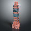 Modern Cartoon Building High-rise City High-rise Building High-rise Building 3d model