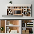 Nordic TV Backwall Book Bookshelf 3d model