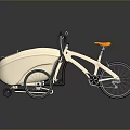 Modern Bicycle With Beige Trailer Orange Seat And Comfortable Design