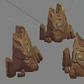 Three-Shading Two-Shading Stone Tablet Stone Array Transmitting Stone Rock Mountain Hand-painted Wind Game Wind Realistic Scene 3d model