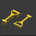 Yellow Plastic Small Serrated Clamp Tools With Blue Background And Reflections
