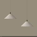Modern Pendant Lights With Fabric Shades And Wooden Base Hanging On Beige Wall