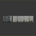 Modern Light-colored Multi-story Apartment Building With Green Lawns And Shrubs