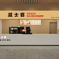 ZESCO HAMBURGER Restaurant Serving Hamburgers Fried Chicken And Fries With Counter And Signage