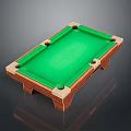 Standard Billiard Table With Green Felt Top And Wooden Frame Pockets