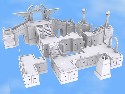 Modern Cartoon Building game 3d model