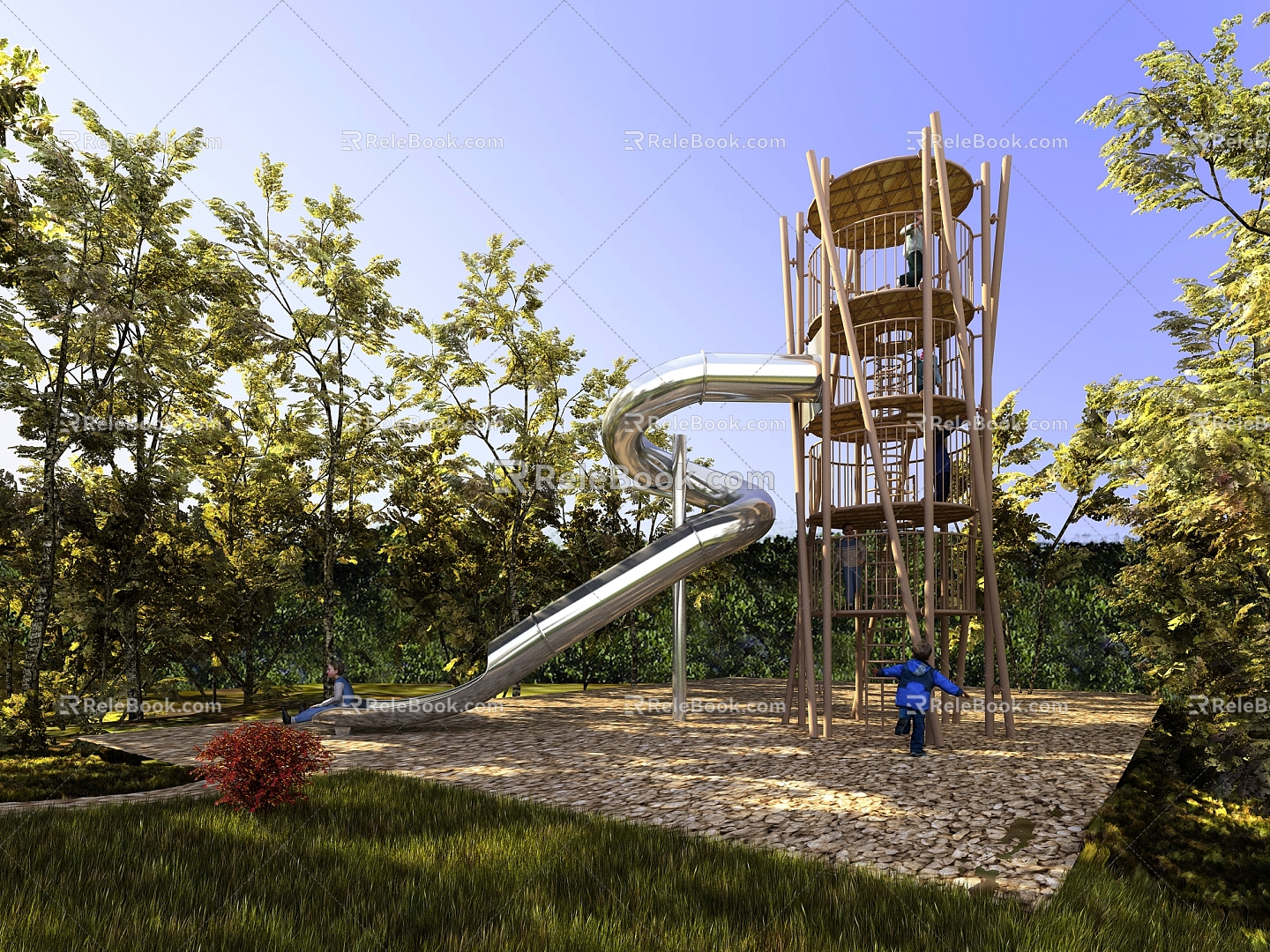 Modern amusement equipment climbing frame 3d model