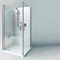 Modern Shower Enclosure With Shower Head And Handheld Sprayer Glass Door White Design
