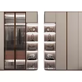 Modern Wardrobe Interior Design With Mirrored Doors And Ample Storage Space 3d model