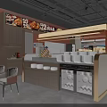 Stylish Warm Red Themed Chinese Beef Restaurant With Cozy Dining Booths In Shopping Mall