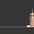 Traditional Fortress Architecture Model With Domed Towers And Wall Structure