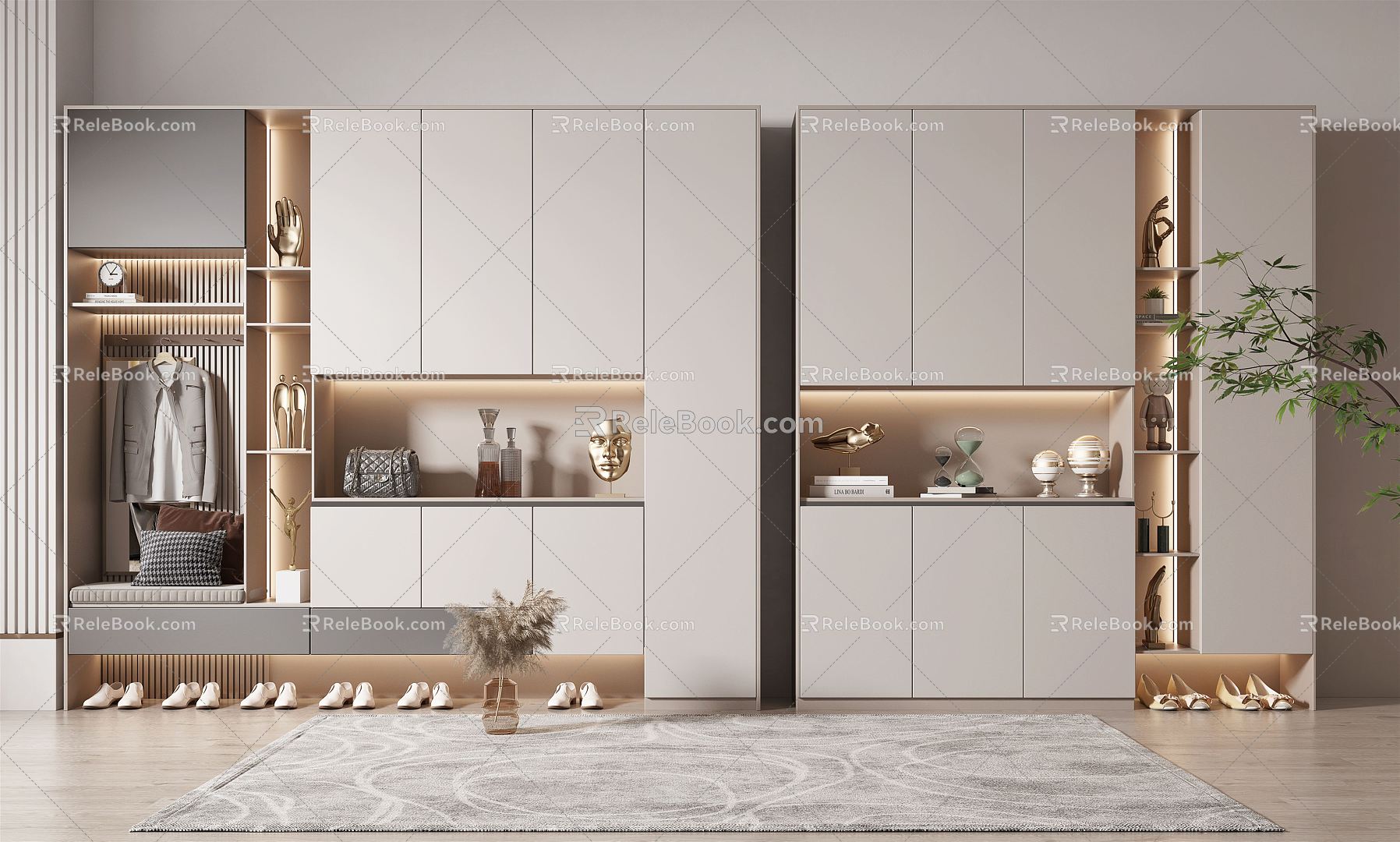 Modern shoe cabinet 3d model