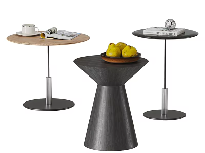 Modern Side Table Combination Bauhaus Side Table Small Coffee Table Small Round Table Round Table Leisure Table Negotiation Table Solid Wood Metal 3d model