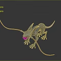 Terrifying Game Movie Character Monster With Grey Body Red Tentacles Sharp Teeth And Claws