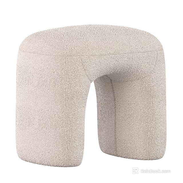 Cozy Light Beige Plush Single Sofa With Curved Design Modern Home Interior Decor 3d model 