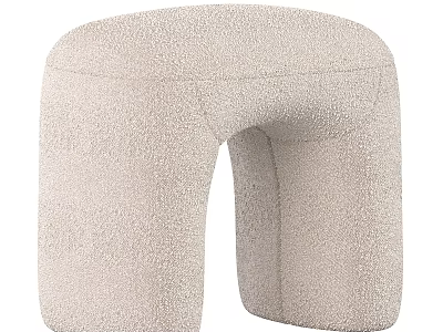 Cozy Light Beige Plush Single Sofa With Curved Design Modern Home Interior Decor 3d model