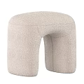 Cozy Light Beige Plush Single Sofa With Curved Design Modern Home Interior Decor