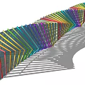 Colorful Modern Pergola With Curved Architectural Structure And Vibrant Multicolored Design