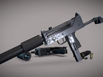 modern gun gun gun stock gun parts 3d model