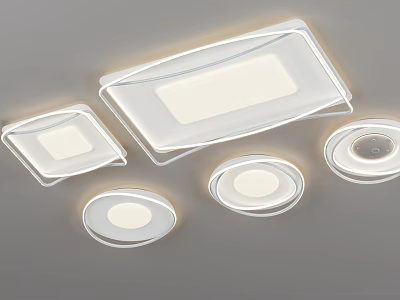 Modern Ceiling Lights With Sleek Design And Different Shapes Square Round 3d model