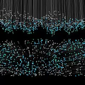 Modern Fiber Optic Chandelier with Blue and White Light Points Decorative Scattered Design
