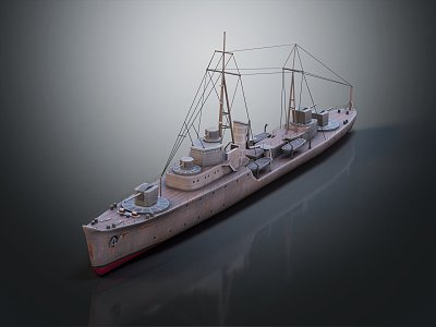 modern warship ship warship 3d model