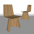 Modern Minimalist Wooden Dining Chairs With Smooth Backrest Seat And Conical Legs