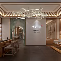 Chinese Style Beauty Hair Salon With Wooden Furniture Scalp Care And Reception Area