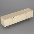 Modern Wooden TV Stand With Metal Legs Cabinet Doors And Storage Compartments