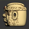 Fantasy Character Golden Helmet Featuring Creature Face Design And Red Gemstone