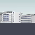 Modern Multi Storey Office Building With Glass Facade And Circular Structure 3d model