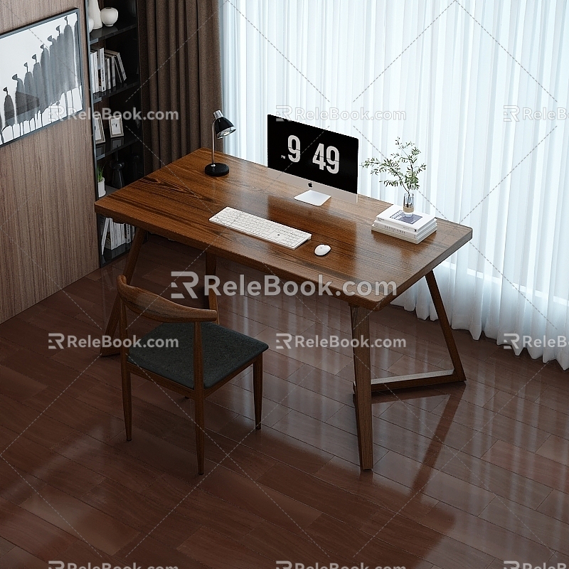 Study Desk Office Desk 3d model