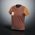 Brown Knitted T-shirt With Yellow Sleeves And Cute Bear Patch On Chest