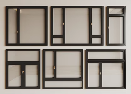 Modern windows 3d model